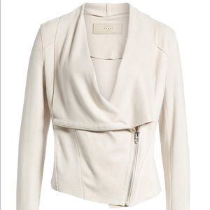 Drape front faux suede jacket BLANKNYC